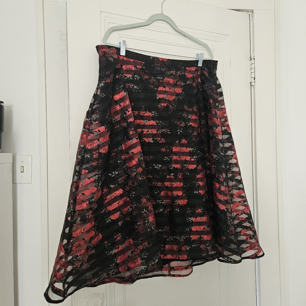 Torrid floral and striped A line skirt, Size 16